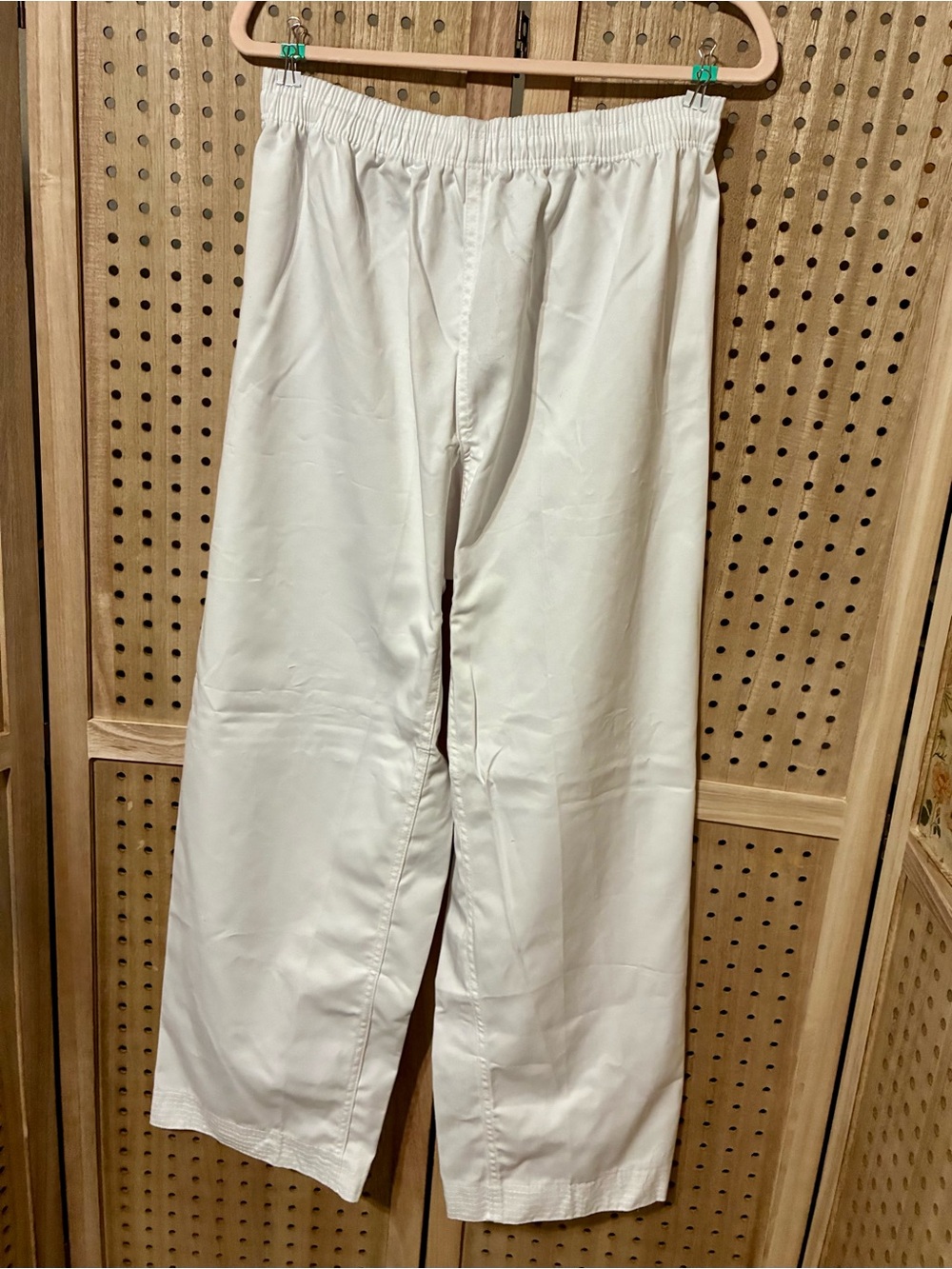 Women's Elastic-Waist Straight Leg Pants - White Size 6